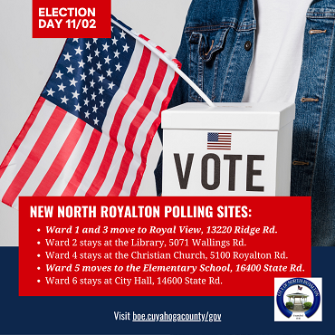 New polling site graphic listing sites and addresses